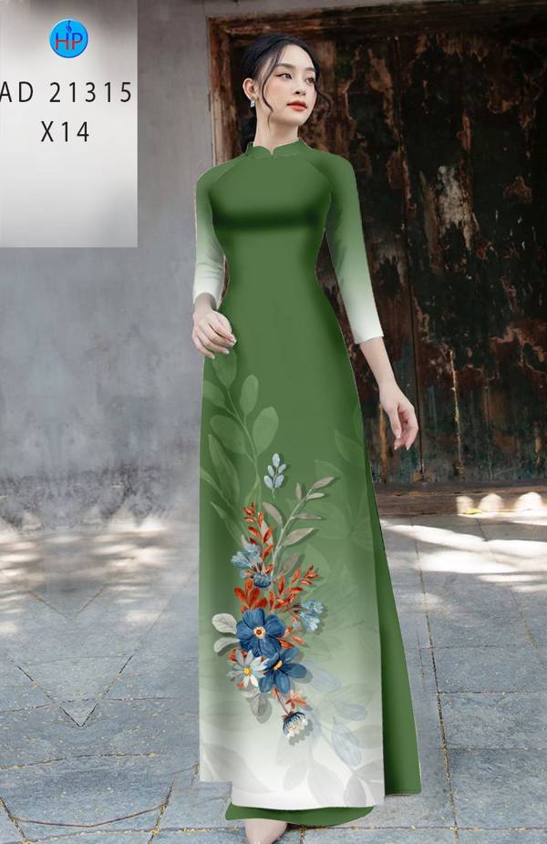 Vải Áo Dài Hoa In 3D AD 21315 10